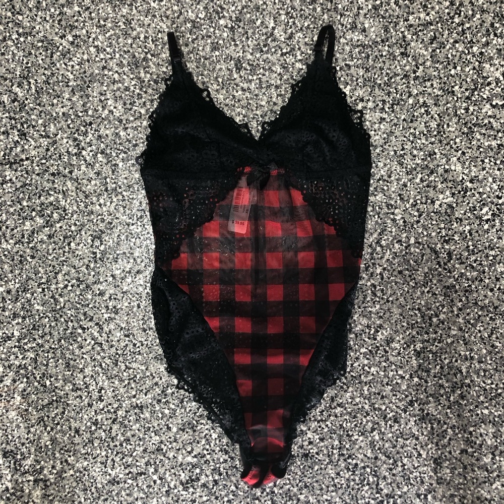La Vie en Rose ✦ Romantic Lace Checked Lingerie Body (XS)